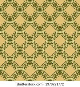 Color Seamless Lace Pattern With Abstract Geometric Flower. Stylish Fashion Design Background For Invitation Card. Illustration