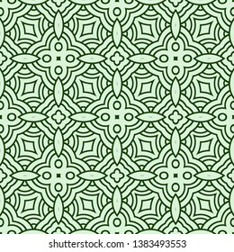 Color Seamless Lace Pattern With Abstract Geometric Flower. Stylish Fashion Design Background For Invitation Card. Illustration