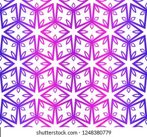 Color Seamless Pattern With Abstract Geometric Flower. Stylish Fashion Design Background For Invitation Card. Illustration