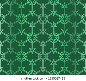 Color Seamless Pattern With Abstract Geometric Flower. Stylish Fashion Design Background For Invitation Card. Illustration