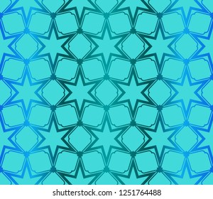 Color Seamless Pattern With Abstract Geometric Flower. Stylish Fashion Design Background For Invitation Card. Illustration