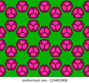 Color Seamless Pattern With Abstract Geometric Flower. Stylish Fashion Design Background For Invitation Card. Illustration