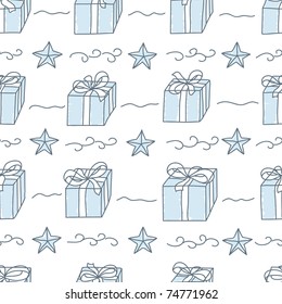color seamless pattern with boxes of gifts