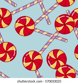 Color seamless pattern with candies. Vector clip art.
