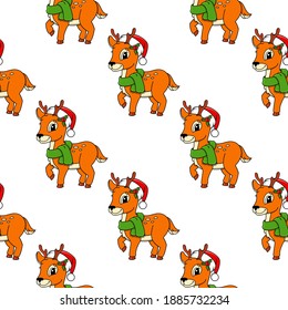 Color seamless pattern. Cartoon style. Bright design. For walpaper, poster, banner. Hand drawn. Vector illustration isolated on white background.