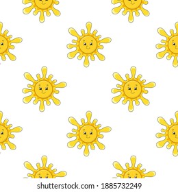 Color seamless pattern. Cartoon style. Bright design. For walpaper, poster, banner. Hand drawn. Vector illustration isolated on white background.