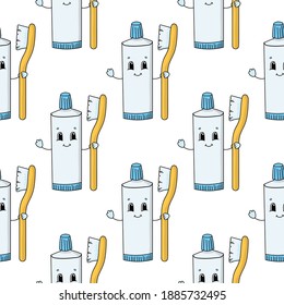 Color seamless pattern. Cartoon style. Bright design. For walpaper, poster, banner. Hand drawn. Vector illustration isolated on white background.
