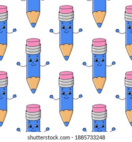 Patrón de color sin fisuras. Estilo de caricatura. Diseño brillante. Para papel tapiz, afiche, pancarta. Dibujado a mano. Ilustración vectorial aislada en fondo blanco.