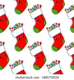 Color seamless pattern. Cartoon style. Bright design. For walpaper, poster, banner. Hand drawn. Vector illustration isolated on white background.