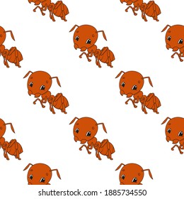 Color seamless pattern. Cartoon style. Bright design. For walpaper, poster, banner. Hand drawn. Vector illustration isolated on white background.