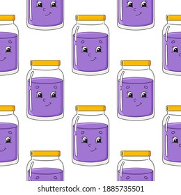 Color seamless pattern. Cartoon style. Bright design. For walpaper, poster, banner. Hand drawn. Vector illustration isolated on white background.