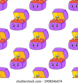 Color seamless pattern. Cartoon style. Bright design. For walpaper, poster, banner. Hand drawn. Vector illustration isolated on white background.