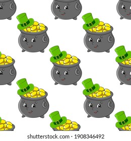 Color seamless pattern. Cartoon style. Bright design. For walpaper, poster, banner. Hand drawn. Vector illustration isolated on white background.