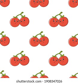 Color seamless pattern. Cartoon style. Bright design. For walpaper, poster, banner. Hand drawn. Vector illustration isolated on white background.