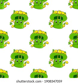 Color seamless pattern. Cartoon style. Bright design. For walpaper, poster, banner. Hand drawn. Vector illustration isolated on white background.