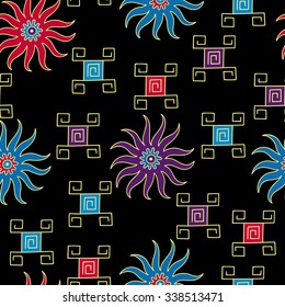 Color seamless pattern in ethnic style.