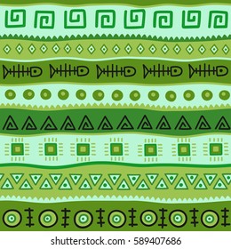 Color seamless pattern in ethnic style. Ornamental element African theme. Set of vintage decorative tribal border. Traditional Maori decoration background with national elements form.
