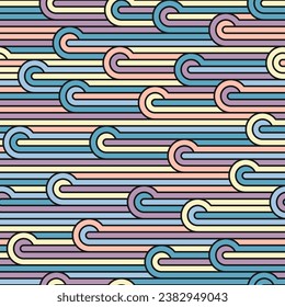 Color seamless pattern of geometric shapes. Linear background template for wallpapers, covers, banners, screensavers and creative design