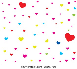 color seamless pattern with hearts