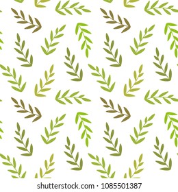 color seamless pattern of herbs vector illustration on white background