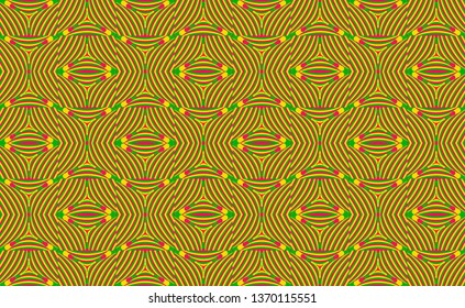 Color seamless pattern with hypnotic trance texture. Abstract multicolored striped background. Op art unique bright abstraction. Psychedelic trippy art.