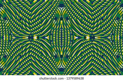 Color seamless pattern with hypnotic trance texture. Multicolored glitched background. Op art unique bright kaleidoscope. Psychedelic trippy art.