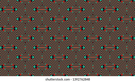Color seamless pattern with hypnotic trance texture. Abstract multicolored striped background. Op art unique bright abstraction. Psychedelic trippy art.