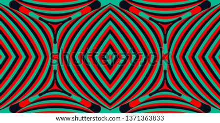 Color seamless pattern with hypnotic trance texture. Abstract multicolored striped background. Op art unique bright abstraction. Psychedelic trippy art.