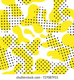 Color seamless pattern modern bold camouflage cover. Colorful bubble shapes  vector composition with ornament. Trendy minimal design