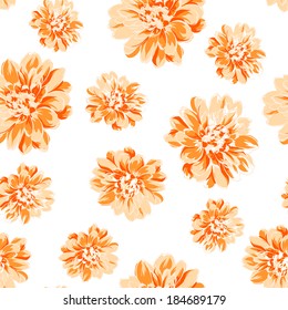 Color seamless pattern of peony flower. Vector illustration.