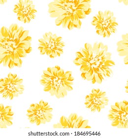 Color seamless pattern of peony flower. Vector illustration.