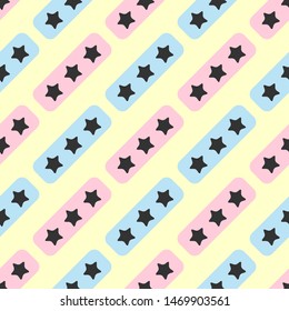 Color seamless pattern with stars. Cute print for kids. Simple vector illustration.