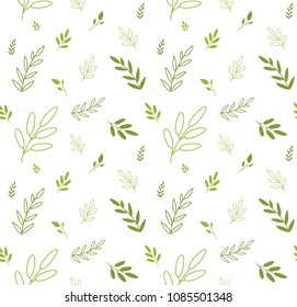 color seamless pattern of summer flowers and herbs vector illustration on white background
