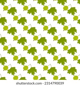 Patrón de color sin fisuras de varios elementos de verano. Una rama con bayas y hojas de arándanos verdes. Diseño de moda, embalaje, fondo. Ilustración plana vectorial.