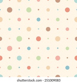 Color Seamless Textured Polka Dots Pattern