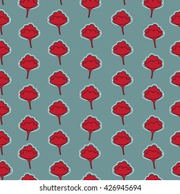Color seamless vector background with funny flower blossoms