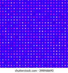color seamless vector pattern. Abstract repeatable colorful dots on blue background, pattern. Seamlessly repeatable.