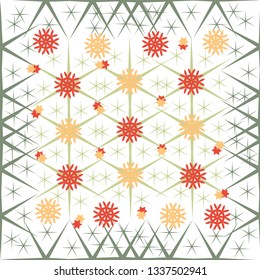 Color seamless vintage pattern with geometric pattern.