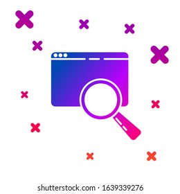 Color Search in a browser window icon isolated on white background. Gradient random dynamic shapes. Vector Illustration