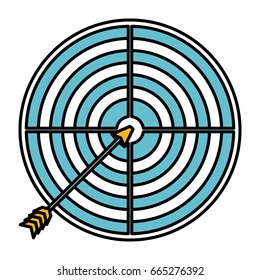 color sections silhouette of arrow on target vector illustration
