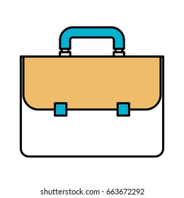 color sections silhouette of executive briefcase vector illustration