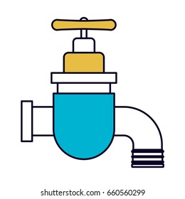 color sections silhouette of faucet icon vector illustration