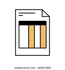 color sections silhouette of invoice form vector illustration