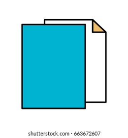 color sections silhouette of sheets in blank vector illustration