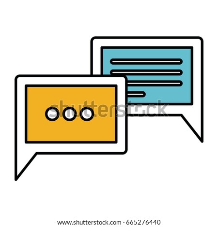 color sections silhouette of speech dialogues vector illustration