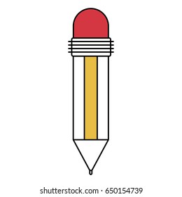 color sectors silhouette of pencil with eraser vector illustration