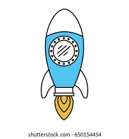 color sectors silhouette of space rocket vector illustration
