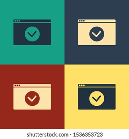Color Secure your site with HTTPS, SSL icon isolated on color background. Internet communication protocol. Vintage style drawing. Vector Illustration