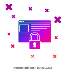 Color Secure your site with HTTPS, SSL icon isolated on white background. Internet communication protocol. Gradient random dynamic shapes. Vector Illustration