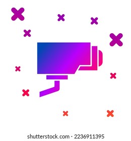Color Security camera icon isolated on white background. Gradient random dynamic shapes. Vector